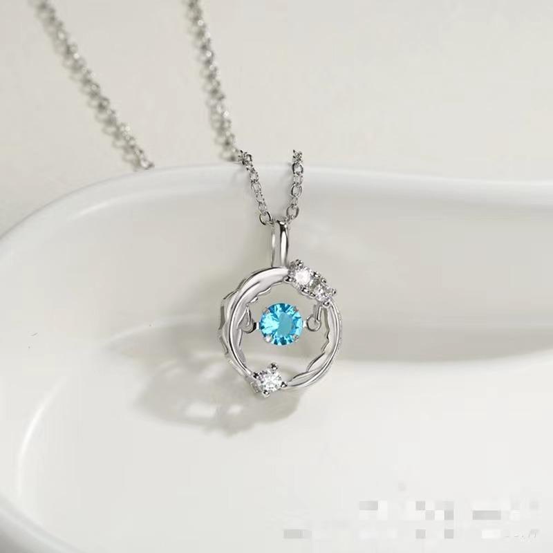 

Ожерелье Beating Heart Feather You Accompany для женщин, легкая роскошная нишевая дизайнерская цепочка на ключицу из лунного камня