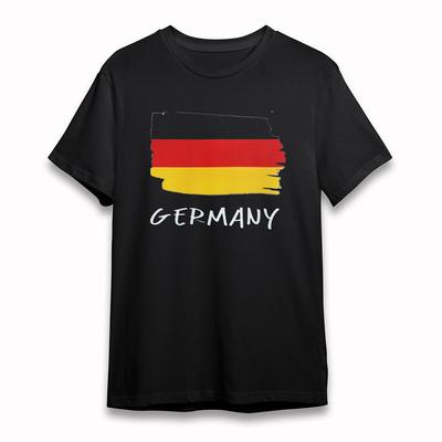 Men's Soft Comfy T-Shirt Germany Black Red Gold Tee Short Cotton Oversize Black