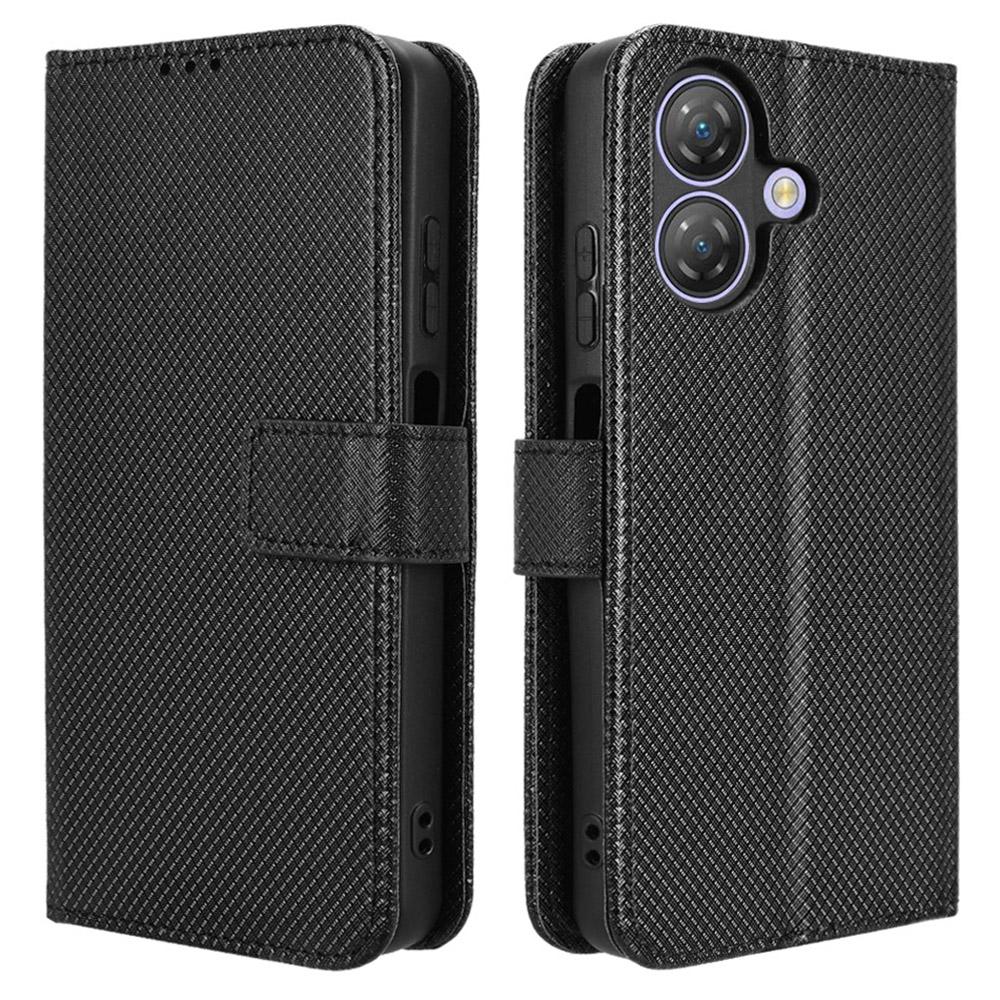 For Ulefone Note 21 Case PU Leather Diamond Texture Wallet Phone Cover