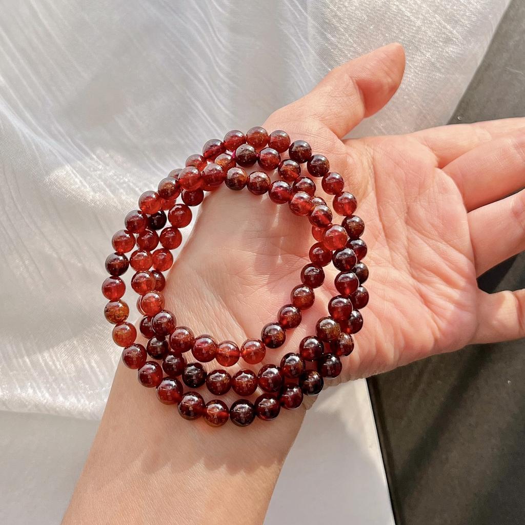 Natural Orange Garnet Multi-Circle Lazy Bracelet
