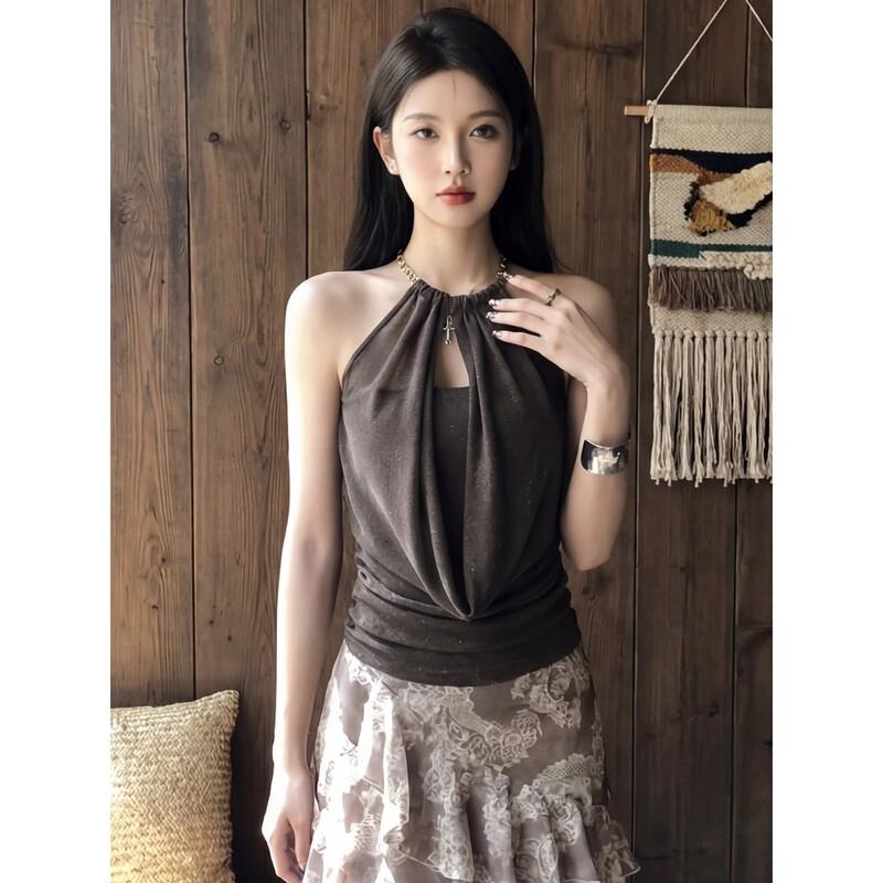 Women s French Halter Neck Tank Top S