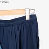 ZANZEA Women Half Sleeve Blouse and Long Pants Patchwork Casual Two Piece Suit Sets