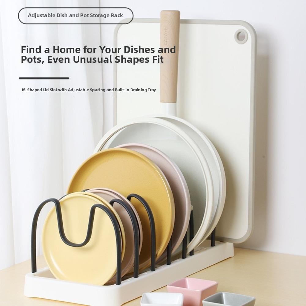Detachable Pot Lid Holder Plastic Dish Drying Rack New Dish Drain Rack  Household