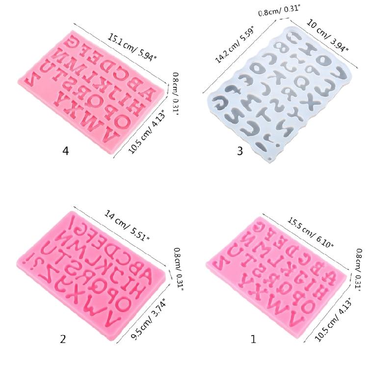 Alphabet Letter Shaped Silicone Molds Fondant Chocolate Mould Cake-Topper Decors