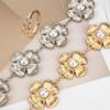 French Little Flavor Pearl Camellia Metal Decorative Waist Chain Women's Dress Sweet Accessories High-end Bands