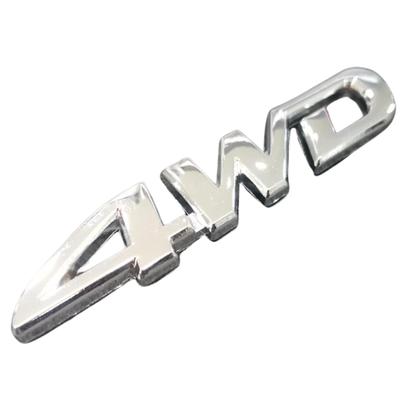 RYOTBASE 4WD Car Emblem 3D Logo Sticker Universal Dress Up Car Custom Double Sided Tape Decoration Decal Accessory Metallic (Silver)