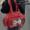 New Y2K Polka Dot Anime Ita Bag Two-dimensional Crossbody Bag Cute Girl Transparent Shoulder Bag Otaku DIY Comic Display Handbag