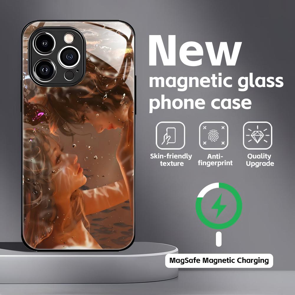 Ghostblade wlop Phone Case For iPhone17 16 15 14 13 12 11 X XR XS 8 Plus Mini Pro Max Glass Magnetic Case