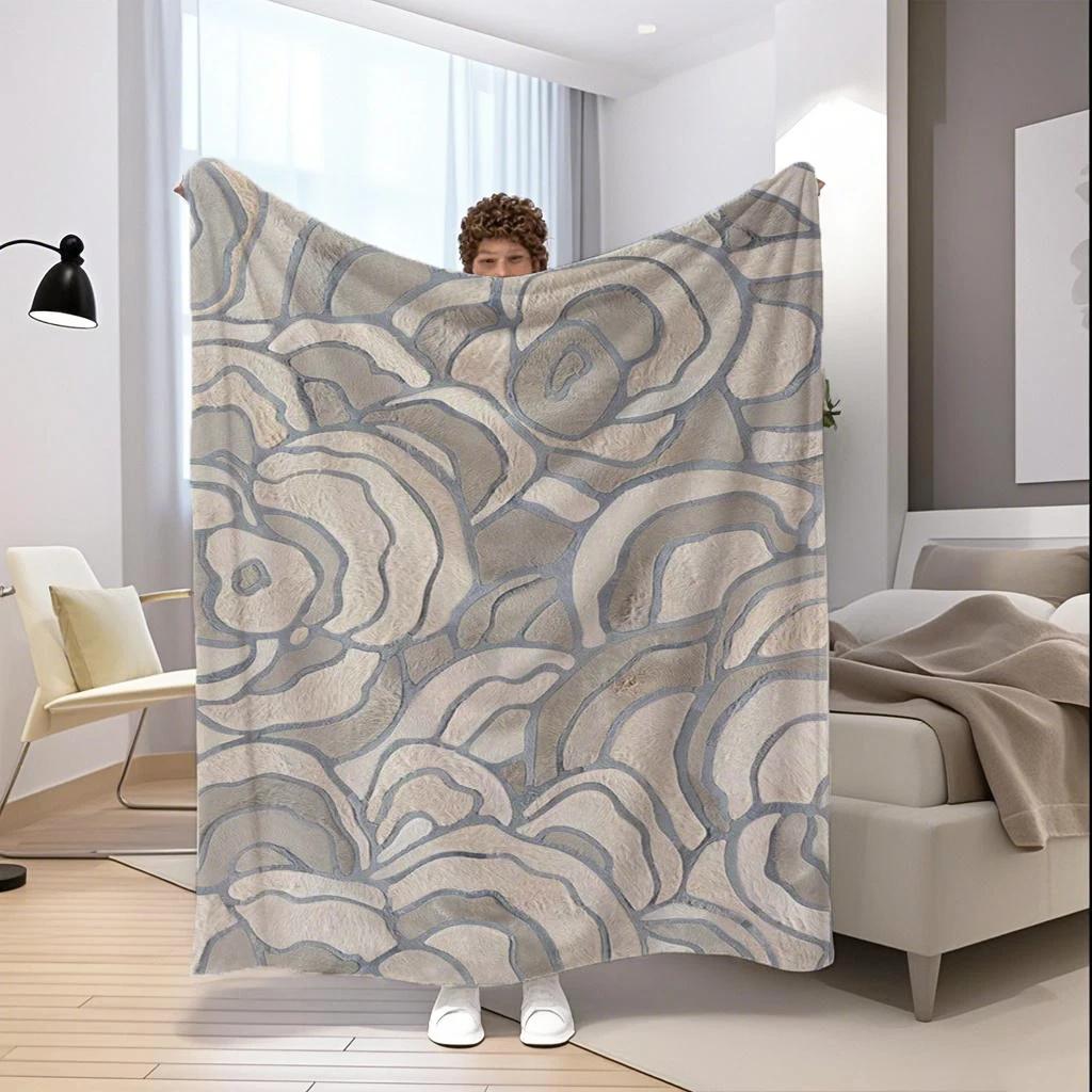 Abstract Pattern Blanket Microfiber Flannel Cover Blanket Bedroom Living Room Sofa Soft And Comfortable Home Decoration