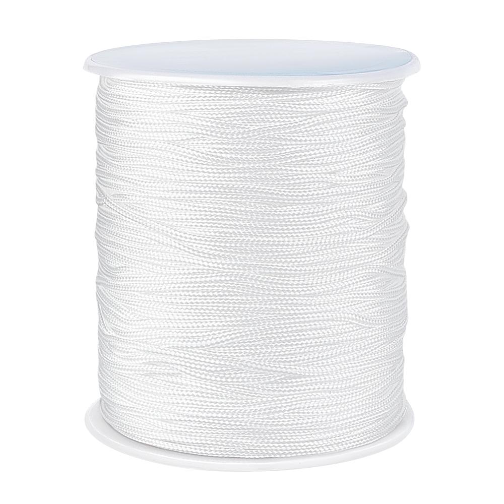 Braided Nylon Thread, Chinese Knotting Cords for Jewelry Making Macrame Craft, White, 1.5mm, About 100yards/roll