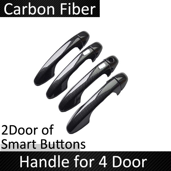 for Toyota Innova MK2 AN140 2015~ Carbon Fiber Door Handle Cover Car External Protective Accessories Goods Styling Stickers