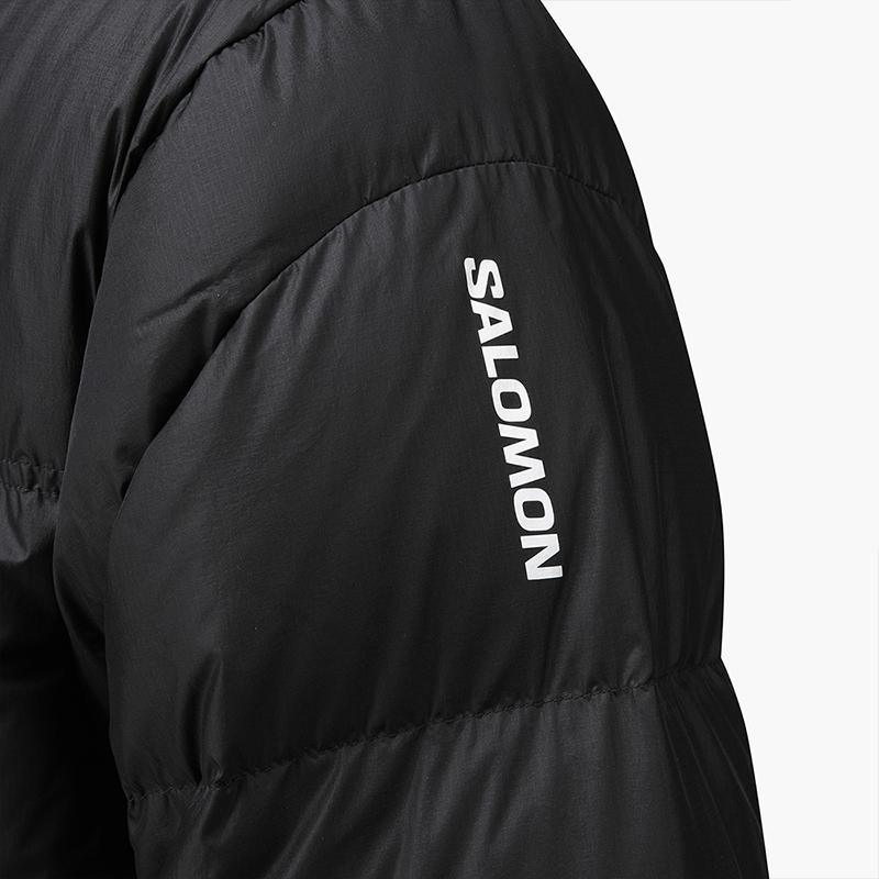 SALOMON Contour Sportstyle Series Down Comfortable Stand Collar Warm Solid Color Down Jacket Men Jackets Black C25808