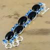 Wedding Gift For Her 925 Silver Natural Black Onyx Chain Adjustable Bracelet