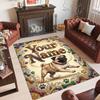 Pug Theme Crystal Velvet Floor Rug Personalized Custom Name Text Warm Carpet Home Decoration
