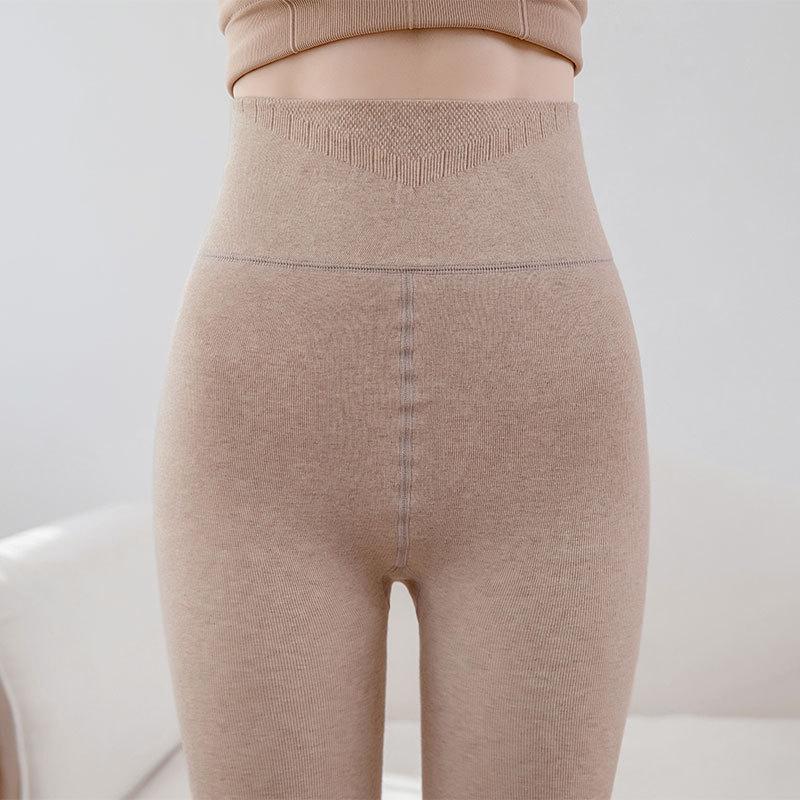 Hochtaillierte, dick gefütterte Samt-Leggings & Strumpfhosen für große Frauen für Herbst/Winter