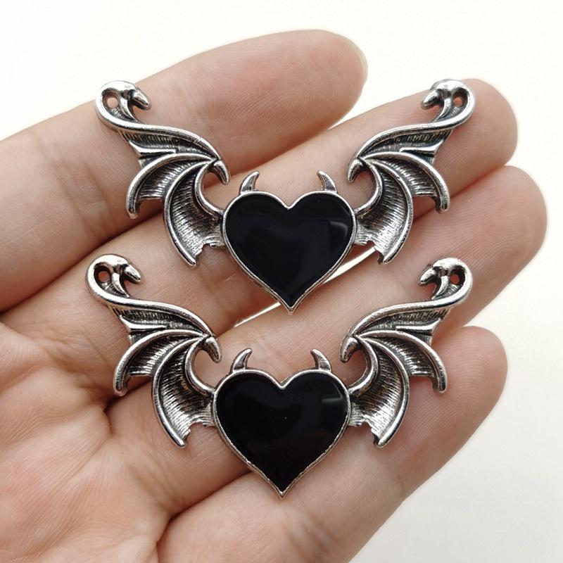 

Трендовые DIY подвески из цинкового сплава в виде дьявольского сердца с крыльями для европейских и американских ожерелий и серег