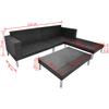 4 piece garden lounge set with cushions poly rattan black
