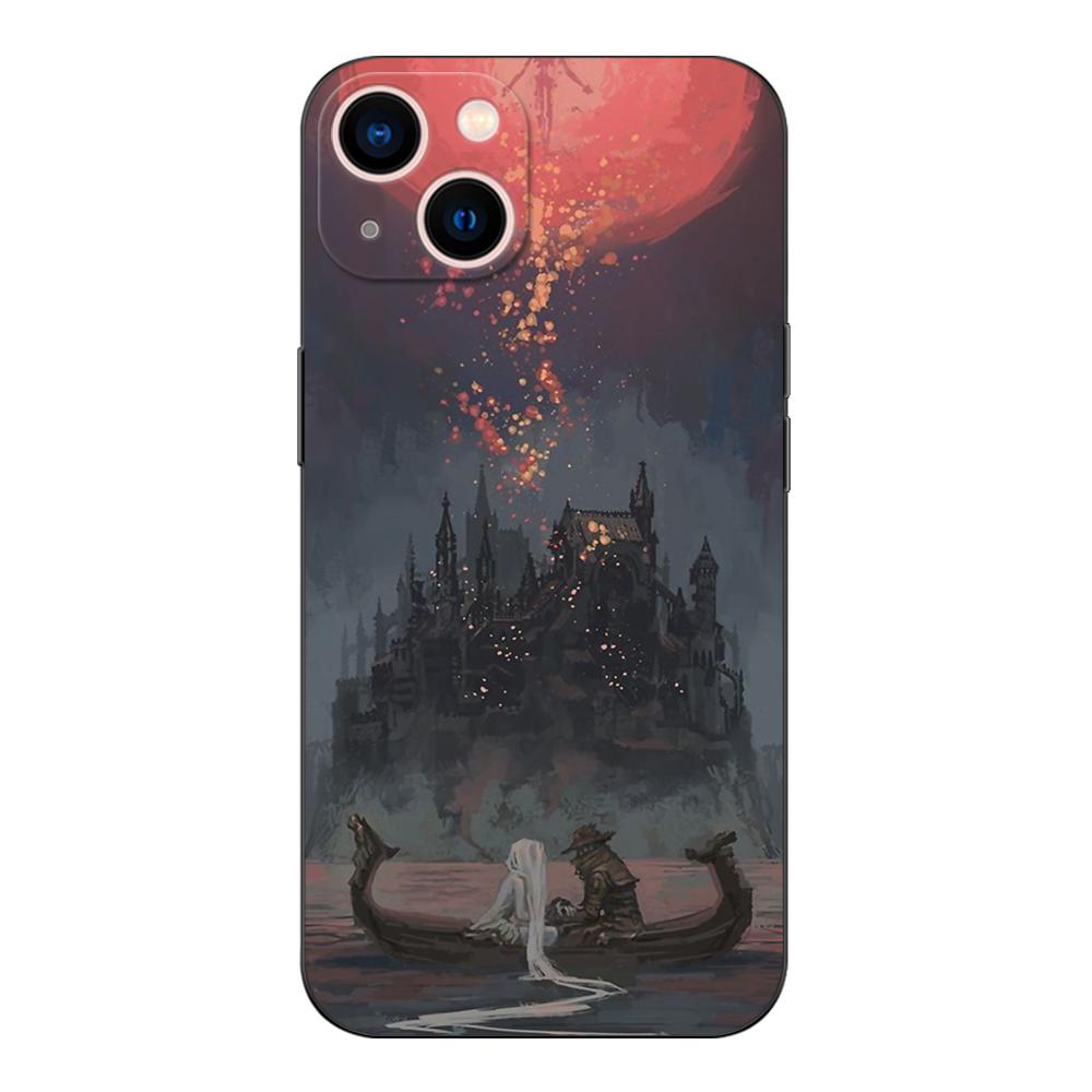 Black tpu Case For Xiaomi Redmi 5 5plus 6 6a 7 7a 8 8a back cover bloodborne blood moon art