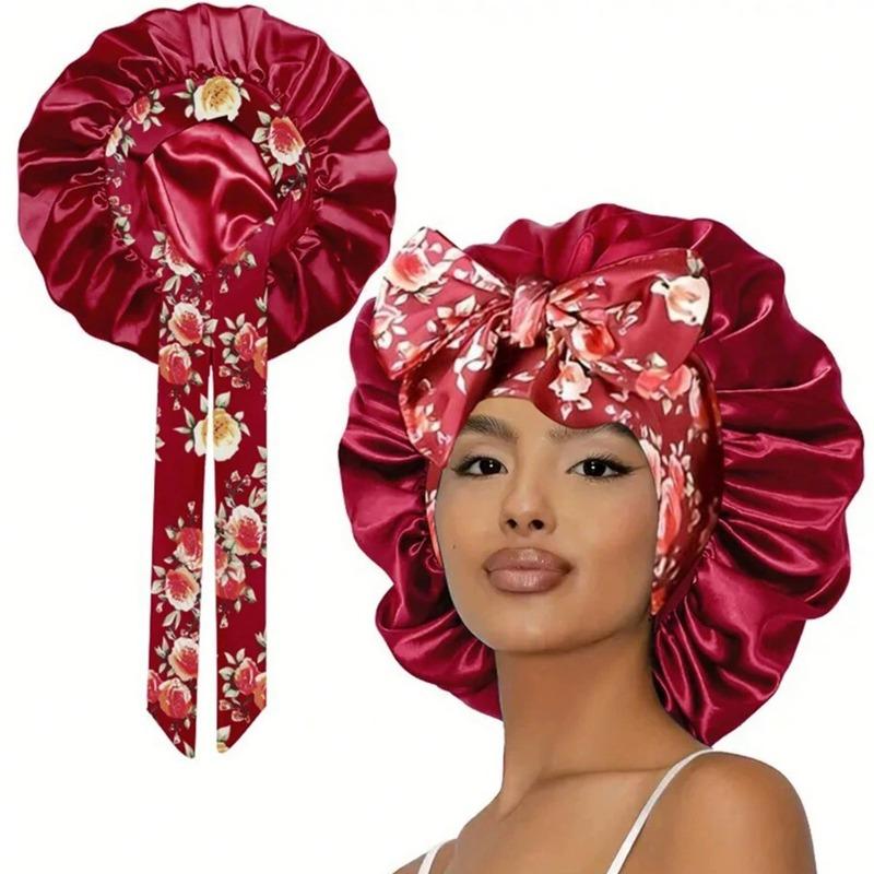 Satin Damen Vergrößerte Schlafhaube Atmungsaktiv und Umweltfreundlich Kann mit elastischer Duschhaube befestigt und angepasst werden