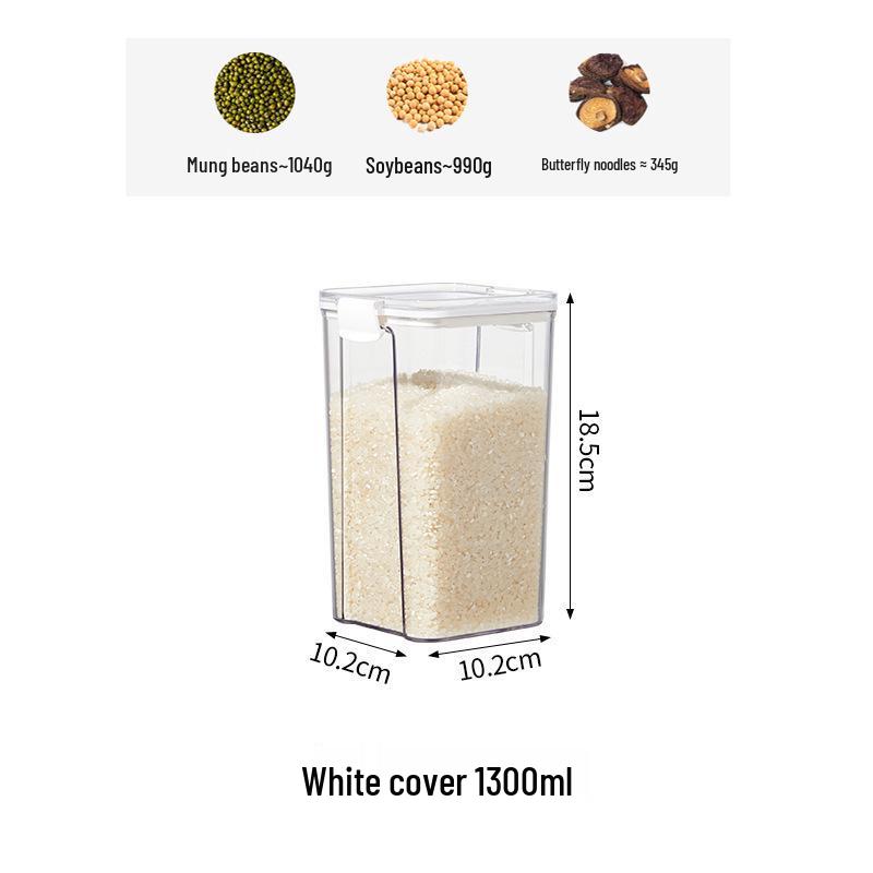 Airtight Kitchen Cereal & Snack Storage Jars - Moisture-Proof Drawer Organizer for Dry Goods