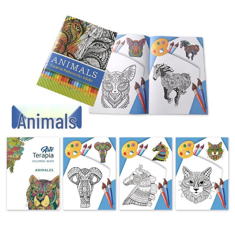 Malbuch für Kinder mit Tiermotiven in Aquarell: Grenzüberschreitendes Zeichnen für Feiertage & Schule