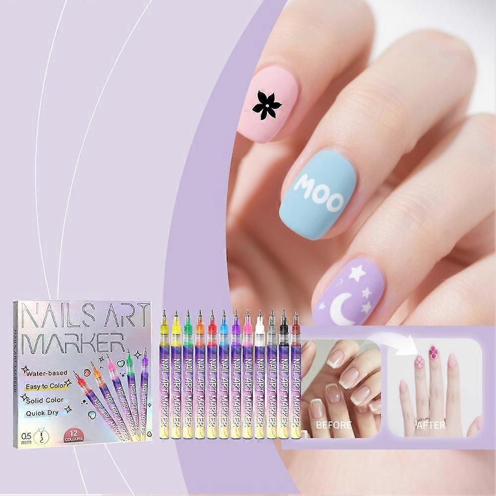 Nail Art Graffiti Pen Set Quick-Drying Long-Lasting Fine Tip Craftsmanship