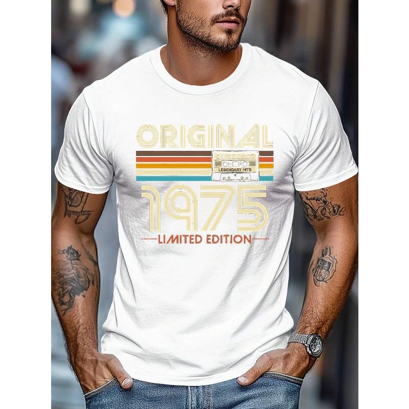 

European sizes 1975 LIMITED EDITION Men S Summer Short Sleeve T-Shirt 4XL білий