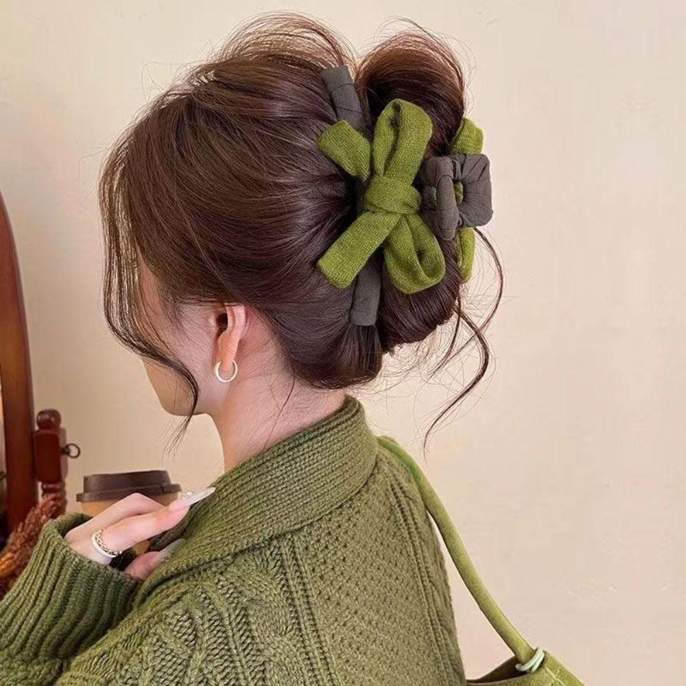 Bowknot Hair Clip Elegant Hairpin Fashion Shark Clip  AutumnWinter