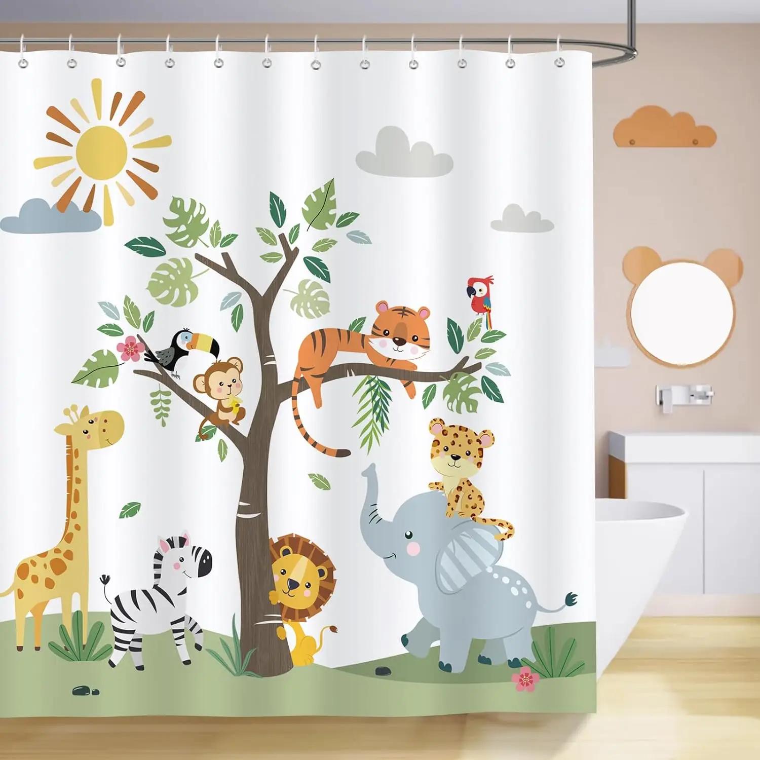 

Positive Affirmation Shower Curtain-Rainbow Colors Of Sunlight And Stars Exciting Bathroom Decorative Shower Curtain W60H190(CM)-1 Pcs