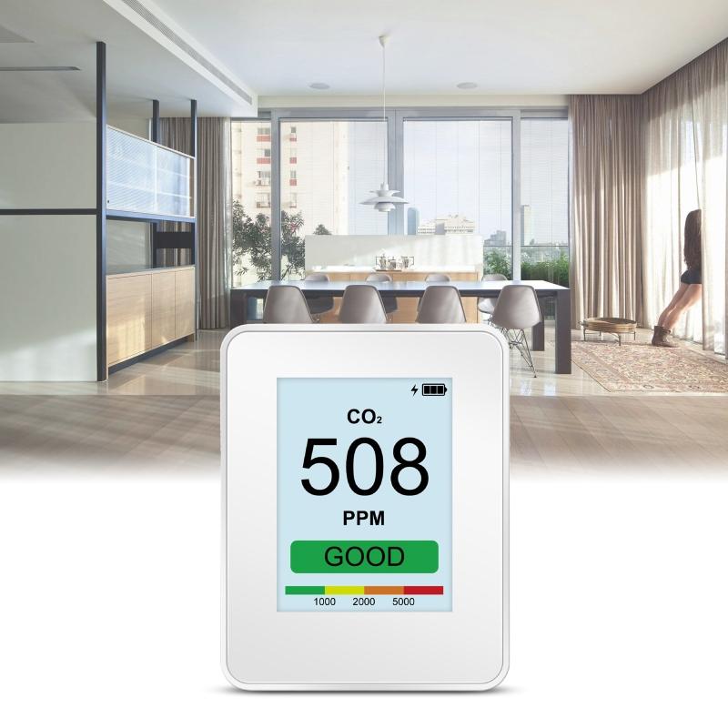 CO2 Monitor,Indoor CO2 Meter Air Quality Monitor with NDIR Sensor 2.8-inch TFT Color Screen for Household Industrial