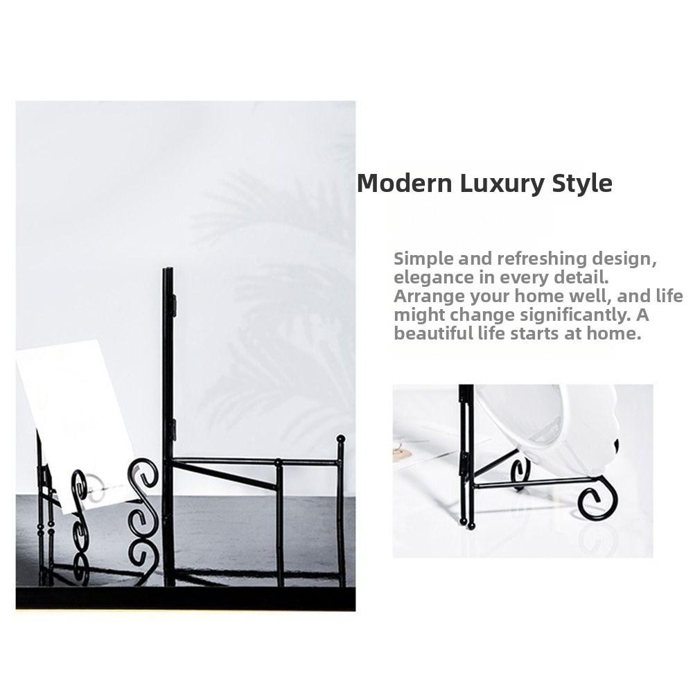 Iron Plate Stands Foldable Photo Pedestal Durable Metal Easel Rack  Bowl Picture Frame