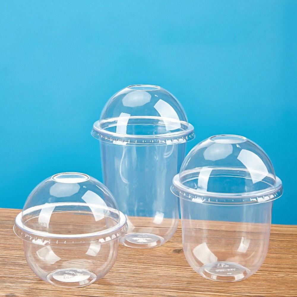 50 PCS Lids Milk Tea Cups Cupcake Beverage Containers 2025 Dessert Cups