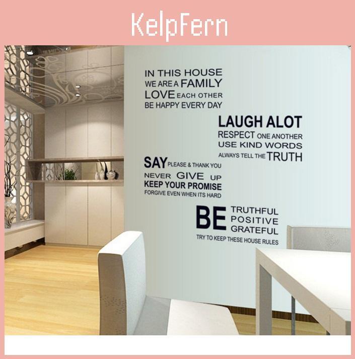Elegant Words Letters In This House Wallpaper Home Decor Crafted With Premium Pvc Material