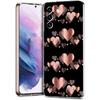 Gold Rose Love Heart Phone Case For Samsung Galaxy S24 Ultra S23 FE S22 S20 S21 5G S10 S9 Plus S10E S8 Soft Silicone Clear Cover