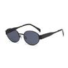 Arc de Triomphe Oval Metal Sunglasses: Women's Fashionable Street Style Sunshade Glasses