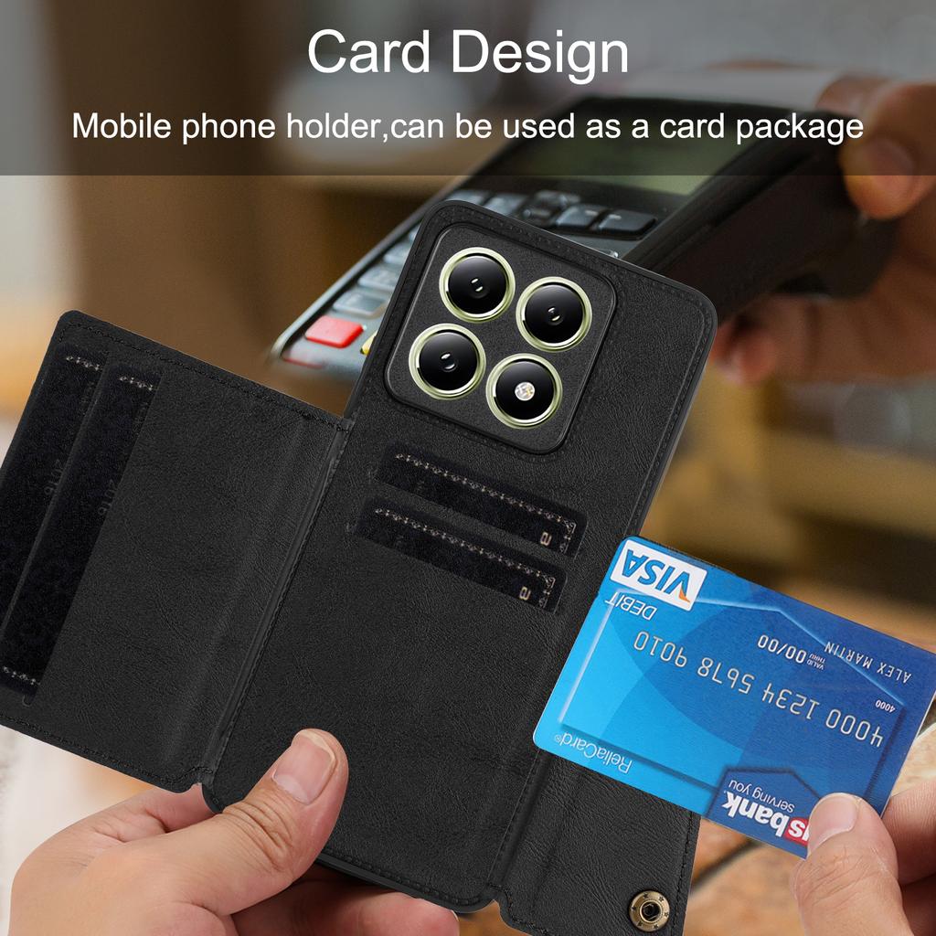 For Xiaomi 14T Pro Case Card Slots Kickstand Leather+TPU Phone Cover