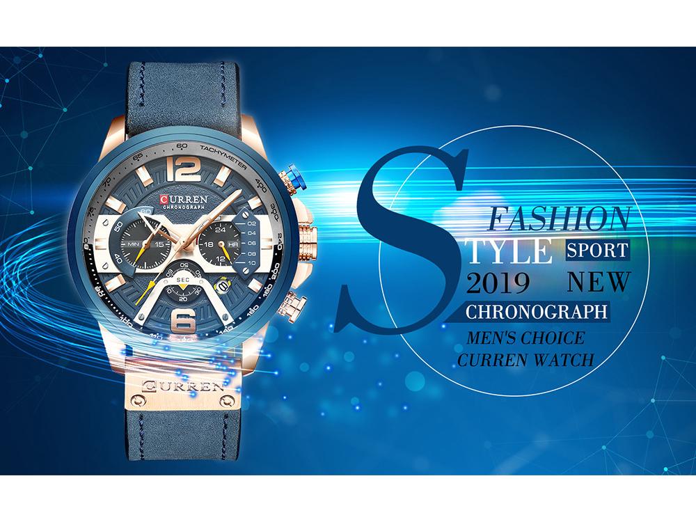 CURREN 8329 Trendy Men's Waterproof Watch: Six-Hand Multifunctional with Dynamic Large Dial