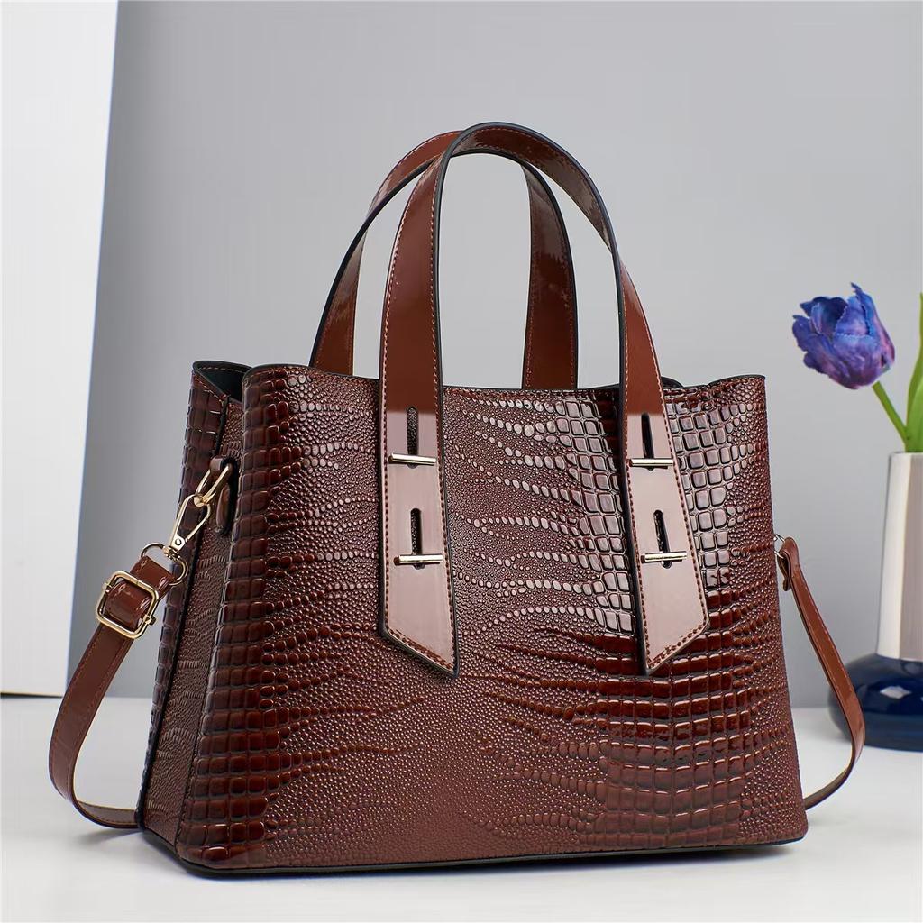 Fashion Handbag New Casual Commuter Messenger Bag Classic Crocodile Pattern Shoulder Bag