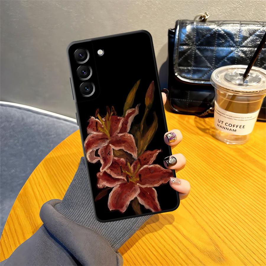 Lily Orchid Flower Print Funda Phone Cover Case for Samsung Galaxy A50 A15 A05 A17 A12 A04 A13 A20 A16 A40 A06 A70