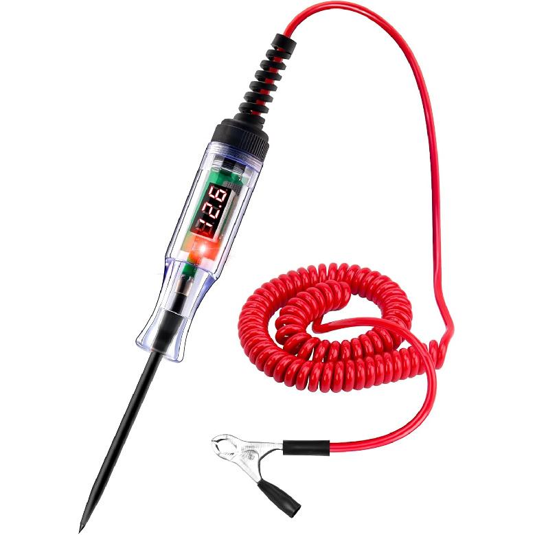 Automotive Test Light 5-90V Digital LED Circuit Tester With Voltage Display, Auto Bidirectional Light Tester, Electrical Voltage Tester With Extended
