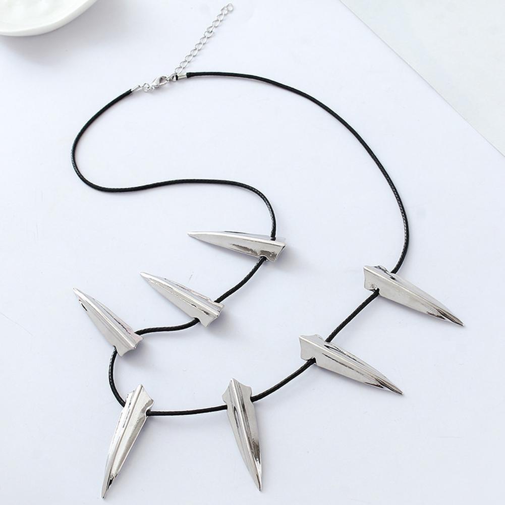 

Men Black Necklace Fashion Necklace Cosplay Costume Jewelry Silver #1