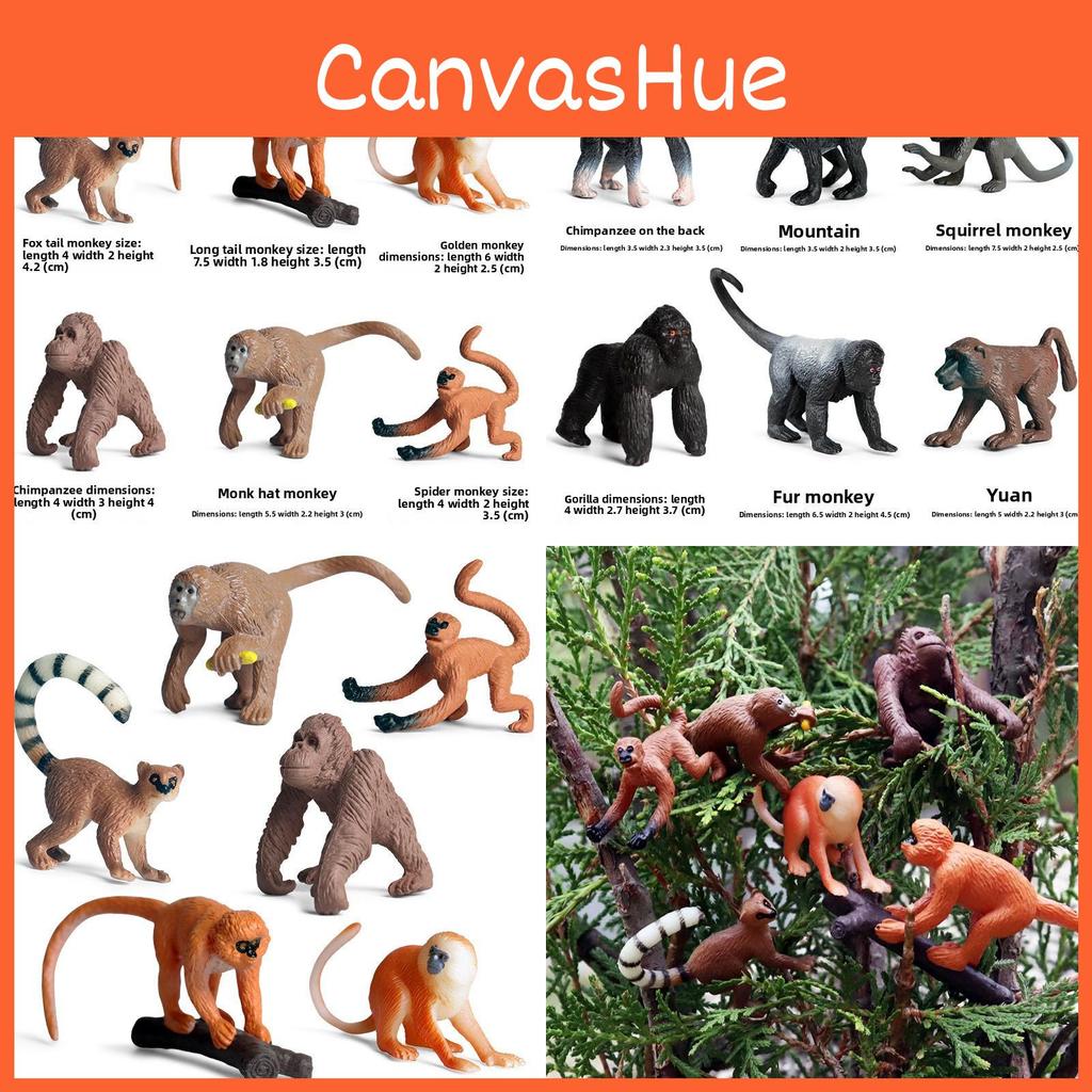 Childrens Pvc Animal Figures Set Featuring Simulated Gorilla And Monkey Collectibles For Play And Decor