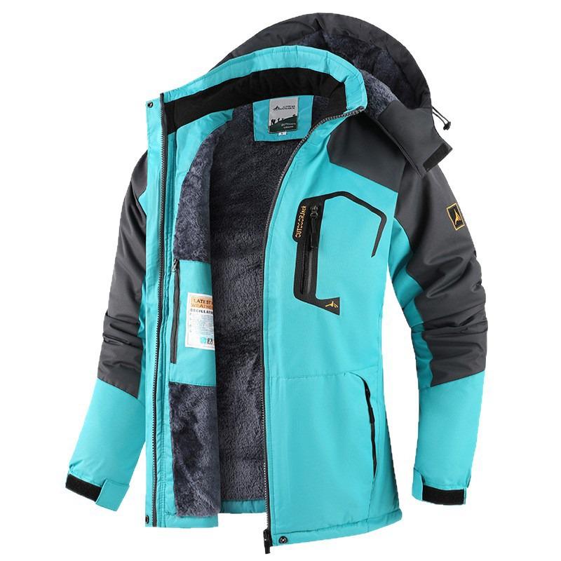 Unisex Waterproof Windproof Ski Jacket - Thick Velvet Warm Cotton Outdoor Gear