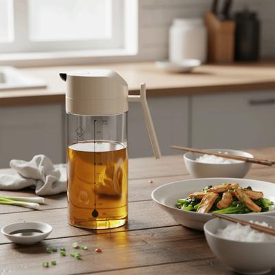 Auslaufsicherer Kochölbehälter Großes Fassungsvermögen Automatischer Kappenausguss Ölspender Tropffreie Ausgießer Drehverschluss Sojasoßenkrug Braten