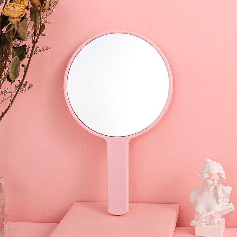 Round HD Handheld Makeup Mirror with Printed Logo - Portable Touch-up and Compact Mirror