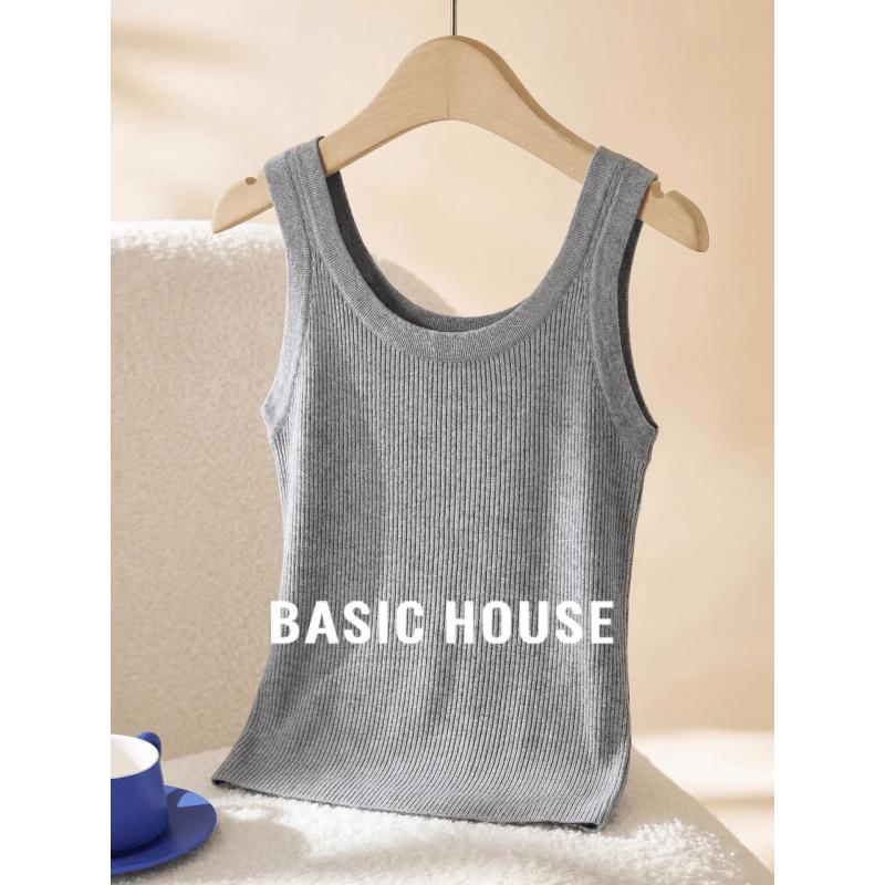 Basic House Women s Slim-fit Knit Cami Top L