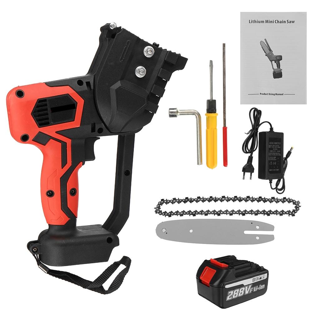 

100-240 В 8 дюймов Электрическая цепная пила 21 В Аккумуляторная Одноручная пила Цепная пила 1500 Вт Деревообрабатывающий инструмент с 1/2 шт. аккумулятором 1*Battery