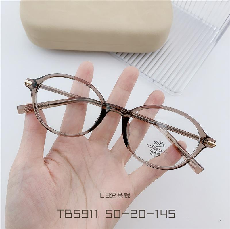 Retro Anti Blue Ray Leopard Myopia Glasses Women Oval Small Frames Decorative Computer Eyeglasses Prescription -2