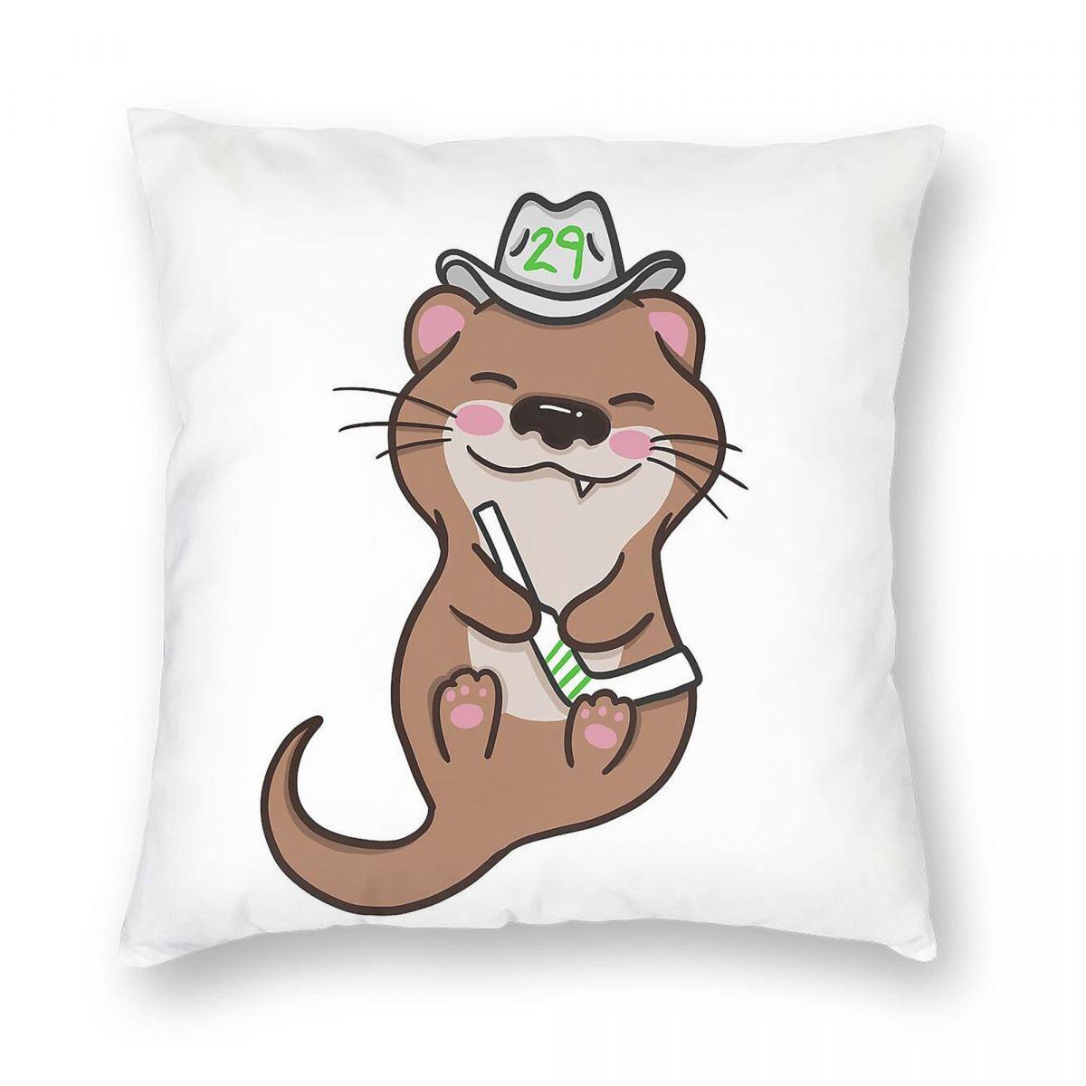Jake Oettinger Hockey Otter Square Pillowcase Polyester Linen Velvet Printed Zip Decorative Pillow Case Bed Cushion Case 30x30cm