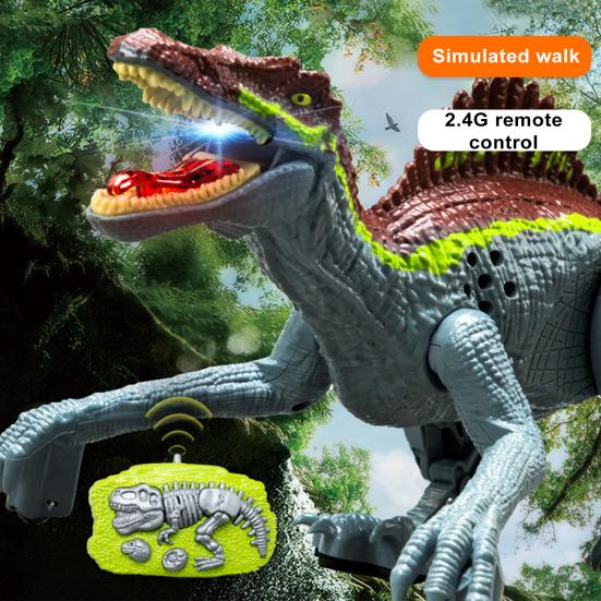 RC Dinosaur Toy Vivid Look Realistic Spinosaurus Model Simulated Walking Creative Early Education Smart Toy Infrared Remote Control Kids Electric